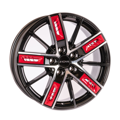 20" 5x114,3 Ronal R67 Red Left JET BLACK-FRONT CUT ET40 8.5J