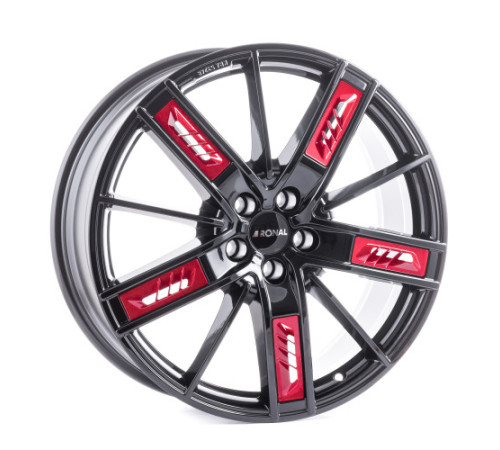 20" 5x114,3 Ronal R67 Red Left JET BLACK ET40 8.5J