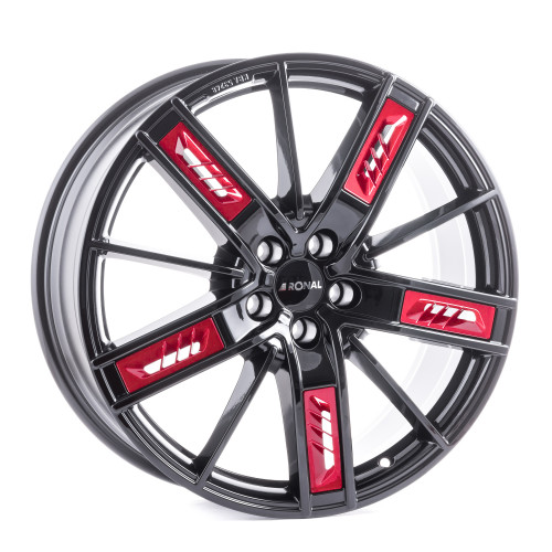 20" 5x114,3 Ronal R67 Red Left JET BLACK ET40 8.5J