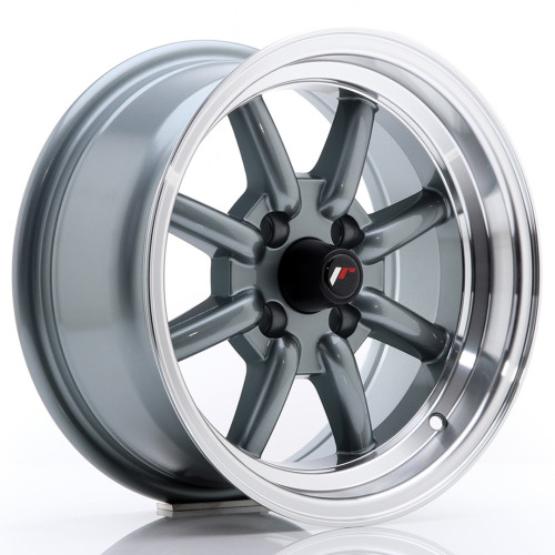 JR WHEELS JR19 14X7 ET0 4X100 GUN METAL W/ MACHINED LIP